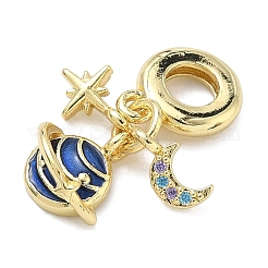 Латунь микропейв кубический цирконий европейские подвески с подвесками&nbsp;KK-A282-09G