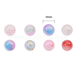 96шт 8 цвета прозрачные окрашенные распылением матовые стеклянные бусины&nbsp;GLAA-CJ0001-40