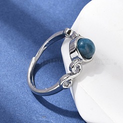 Перстни из натурального апатита&nbsp;RJEW-A084-04P-09