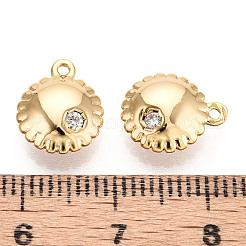 Латунные микропаве прозрачные подвески с фианитом&nbsp;KK-T078-13G