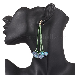 Латунные стекла болтающийся серьги&nbsp;EJEW-TA00711-03