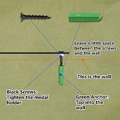 Прямоугольный железный держатель для медалей ODIS-WH0052-021