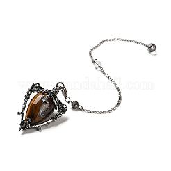 Подвески-маятники с треугольниками из натурального тигрового глаза&nbsp;G-G022-01AS-04