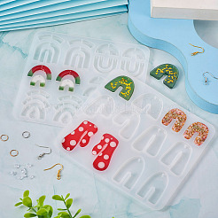 2 шт. 2 стиля подвесных арочных и круглых подвесных коннекторов из силиконовой Молды&nbsp;DIY-TA0005-10