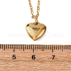 Женские ожерелья-цепочки с подвеской в виде розы и сердца из нержавеющей стали 304&nbsp;NJEW-K255-36G