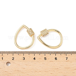 Латунь микропаве прозрачный кубический цирконий винт карабин брелоки&nbsp;KK-Z118-06G-04