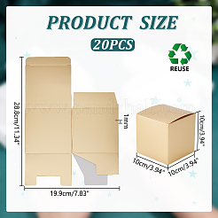 Квадратные складные бумажные коробки для хранения конфет&nbsp;CON-WH0106-02