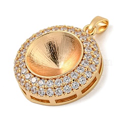 Латунные микропаве прозрачные подвески с фианитом&nbsp;KK-N254-118G-02