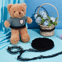 Полиэстеровая эластичная плиссированная кружевная лента&nbsp;OCOR-WH0036-70A