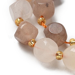 Нити натуральных золотых шелковых нефритовых бусин&nbsp;G-K387-A07-02