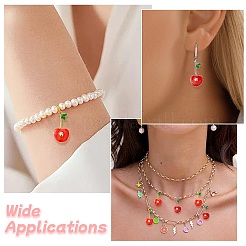 6 шт. 2-х цветные подвески из вишневой латуни с эмалью&nbsp;KK-CJ0003-18