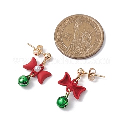 Серьги-колокольчики с подвесками из сплава с бантом&nbsp;EJEW-JE06092