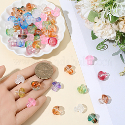 64шт 8 цвета прозрачные стеклянные бусины&nbsp;GLAA-PA0001-24