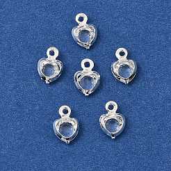 Стеклянные подвески в форме сердца из латуни&nbsp;KK-S385-01S-07