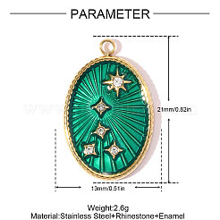 Подвески из нержавеющей стали 304 с эмалью&nbsp;STAS-OY008-12G
