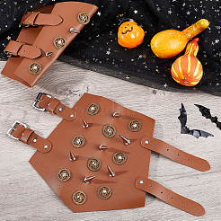 Браслет-манжета в стиле панк из искусственной кожи для байкеров&nbsp;AJEW-WH0258-905A