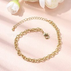 Латунный цепной браслет для женщин&nbsp;BJEW-A065-06G