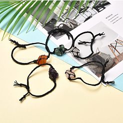 Клатч в стиле макраме с плетеными бусинами из натуральных драгоценных камней&nbsp;BJEW-JB06616