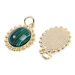Овальные подвески из синтетического малахита&nbsp;KK-U043-46G-C