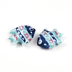 Фарфоровые бусины ручной работы&nbsp;PORC-N009-08F