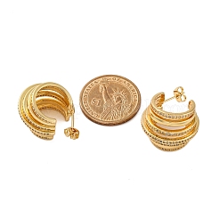 Серьги-гвоздики из латуни с микро-паве из прозрачного кубического циркония для женщин&nbsp;EJEW-C125-27G