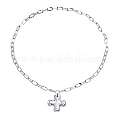 Ожерелья из сплава с текстурированным крестом и скрепкой&nbsp;FS-WGDACB3-02