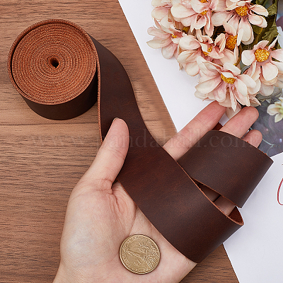 Плоский шнур из воловьей кожи длиной 2 м.&nbsp;AJEW-WH0479-73G-03-1