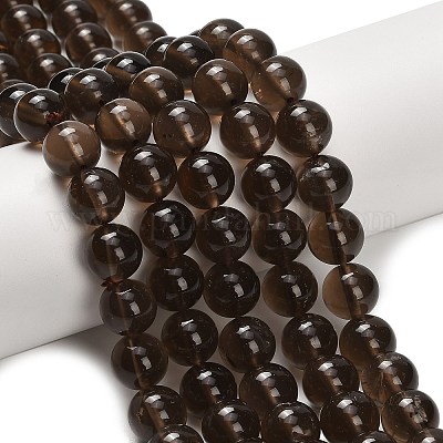Природные дымчатый кварц бисер пряди круглые&nbsp;G-E329-12mm-38A-1