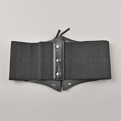 Широкий эластичный корсетный ремень из искусственной кожи с пряжкой из сплава&nbsp;AJEW-WH0518-50-1