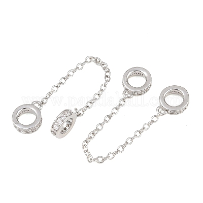 Латунные микропаве прозрачные кубические циркониевые предохранительные цепи&nbsp;KK-H257-01P-1