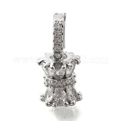 Поручни для пончиков из латуни с микропаве из кубического циркония&nbsp;LS-KK-U061-17P-1