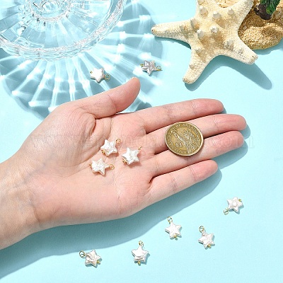 10 шт. подвески из натурального барочного жемчуга Кеши с ядрами&nbsp;PALLOY-YW00106-1