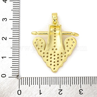 Латунные подвески с кубическим цирконием KK-D536-07G-1