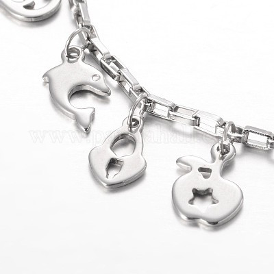 Браслеты с подвесками из нержавеющей стали BJEW-JB01927-1