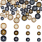 72Pcs 4 Styles 4-Hole Resin Buttons, Flat Round, Mixed Color, 15.5~25.5x5mm, Hole: 2mm