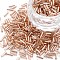 Plated Glass Bugle Beads, Metallic Colours, Dark Salmon, 6~7x2mm, Hole: 1mm, about 10000pcs/Pound