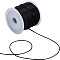 20M Cowhide Leather Cord, Leather Jewelry Cord, Jewelry DIY Making Material, Round, Dyed, 1Pc Plastic Empty Spools, Black, 1MM