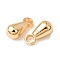 Brass Charms, Chain Extender Drop, Teardrop, Real 18K Gold Plated, 6x3mm, Hole: 1mm