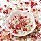 Glass Beads, Faceted, Rondelle, Red, 6x5mm, Hole: 1mm, about 130pcs/28g