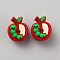 Silicone Beads, Red, Apple, 22.5x18.5x17mm, Hole: 2mm
