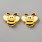Silicone Beads, Bees, Yellow, 30x37x9.5mm, Hole: 2.5mm