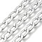 Aluminium Curb Chains, with Spool, Unwelded, Platinum, 12x7x2mm, about 32.81 Feet(10m)/Roll