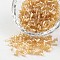 Tube Transparent Colours Pearl Luster Plated Round Hole Glass Bugle Beads, Wheat, 2~5x1.8~2mm, Hole: 0.8mm, about 12000pcs/450g