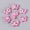 Transparent Glass Beads, Enamel Style, Butterfly, Hot Pink, 10x14.2x6~6.5mm, Hole: 1mm