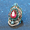 Retro Alloy and Rhinestone Finger Rings, Antique Silver, Colorful, US Size 8(18.1mm)