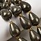 Natural Pyrite Beads Strands, with Seed Beads, Teardrop, 18x13~13..5mm, Hole: 1.4mm, about 9pcs/strand, 7.48''(19cm)