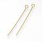 304 Stainless Steel Eye Pin, Golden, 40mm, Hole: 2mm, Pin: 0.7mm