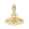 Brass Micro Pave Cubic Zirconia Peg Bails, Cup Peg Bails, Flower, Real 14K Gold Plated, 7x9.5x9.5mm, Hole: 3x2mm, Pin: 1mm