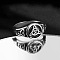 Round with Knot Pattern Brass Finger Rings, Antique Silver, US Size 8(18.1mm)