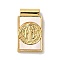 Rack Plating Religion Brass Pave Shell Rectangle Pendants, Saint Benedict Medal Charms, Lead Free & Cadmium Free, Long-Lasting Plated, Real 18K Gold Plated, 24x14x4.5mm, Hole: 2mm
